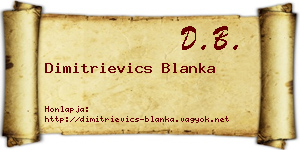 Dimitrievics Blanka névjegykártya
